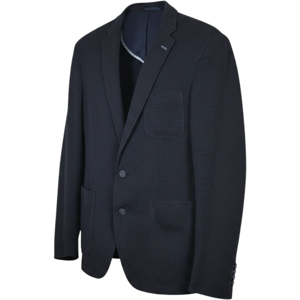 Remus Uomo Jeans Mens 40R Slim Fit Navy Textured Cotton Blend Blazer Sport Coat